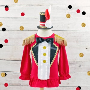 Girls Circus Costume Carnival Outfit Girl Circus Birthday Outfit Ringleader Circus Dress Girls Ringmaster Shirt Circus Birthday Dress image 5