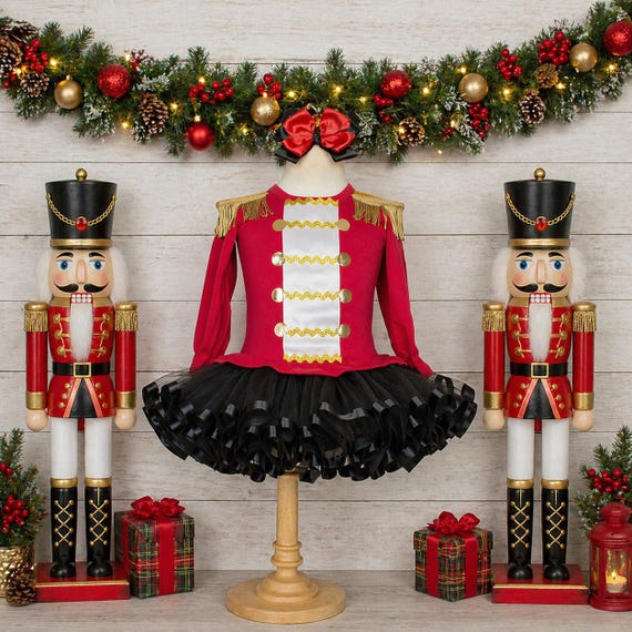 christmas nutcracker fancy dress Girl's Tutu Outfit: Holiday Party Costume Color:With Shawl
