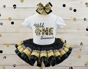 Wild One Birthday Outfit Jungle Birthday Girls Safari Birthday Wild One Shirt Leopard Tutu Outfit Safari Shirt Girls Wild One Tutu