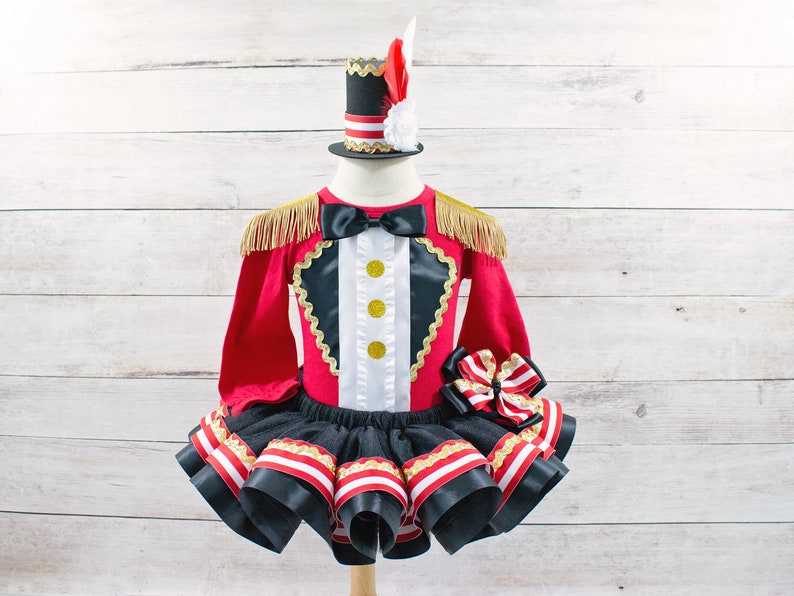 Girls Circus Costume Carnival Outfit Girl Circus Birthday Outfit Ringleader Circus Dress Girls Ringmaster Shirt Circus Birthday Dress image 7