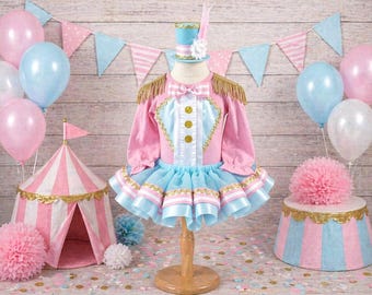 Pastel Circus Costume: Toddler Ringmaster Tutu Dress