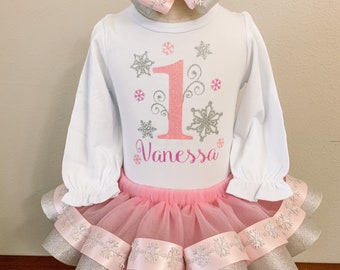 Winter Onederland First Birthday Outfit,Pink Snowflake First Birthday,Pink Onederland Birthday Outfit,Frozen Birthday Outfit,Pink Onederland