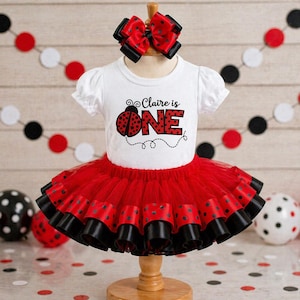 ladybug birthday dress Ladybug Inspired Girl Costume, Lady Bug Inspired Costume, Girl Birthday Dress, Toddler Bithday Costume, Infant Party Gown, Cosplay Party