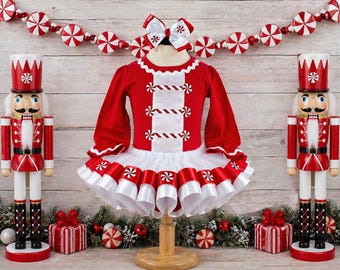 Peppermint Nutcracker Tutu Dress: Christmas Holiday Costume - Etsy