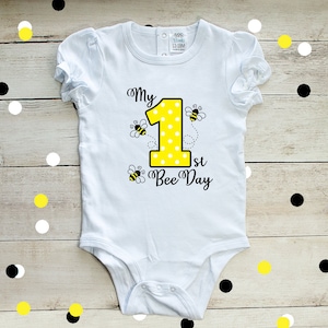 Girls Birthday Outfit Bee First Birthday Bee Tutu It&#39;s My Bee Day Shirt Bumble Bee Birthday Tutu Bee Sweet Birthday Bee 1st Birthday Outfit