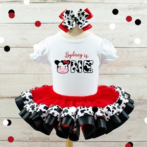 Farm Birthday Outfit Girls Barnyard First Birthday Cow Outfit Girl Cow Birthday Outfit Barn Birthday Outfit Girl Cow 1st Birthday Outfit