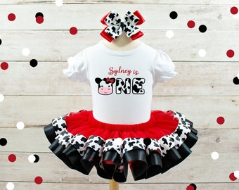 Farm Birthday Outfit Girls Barnyard First Birthday Cow Outfit Girl Cow Birthday Outfit Barn Birthday Outfit Girl Cow 1st Birthday Outfit