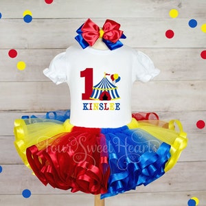 Circus Birthday Outfit Girl Carnival Outfit Circus Birthday Dress Girls First Birthday Circus Tutu Girls Circus Birthday Shirt Clown Outfit