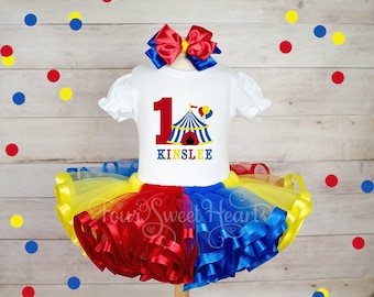 Circus Birthday Outfit Girl Carnival Outfit Circus Birthday Dress Girls First Birthday Circus Tutu Girls Circus Birthday Shirt Clown Outfit