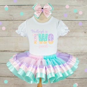 Two Sweet Birthday Outfit Ice Cream Birthday Girls Two Sweet Birthday Ice Cream Shirt Ice Cream Tutu Outfit Two Sweet Shirt Two Sweet Tutu