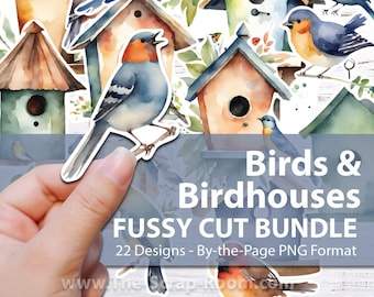Bird ephemera printable bird stickers junk journal printable bird fussy cut stickers scrapbooking ephemera nature stickers junk journal kit