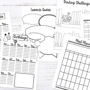 cute printable planner inserts - a full month long printable planner kit