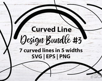 Curved Line SVG Bundle #3  Includes 7 different curved lines in 5 different weights  perfect for DIY & Crafts  curve bundle svg
