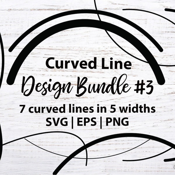 Curved Line SVG Bundle #3 - Includes 7 different curved lines in 5 different weights - perfect for DIY & Crafts - curve bundle svg