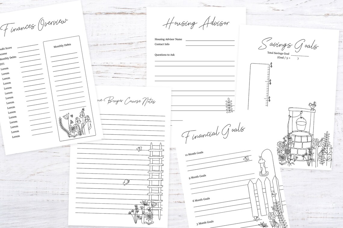 Printable Home Buying Planner Set Printable Planner Inserts - Etsy