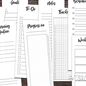 Undated Half Page Planner Inserts - PDF Instant Download - 10 Tall and ...