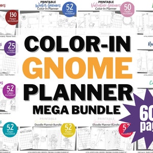 Stay Organized and Get Creative: All-in-One Printable Planner Bundle with Adorable Gnome Art and Seasonal Themes, notion templates