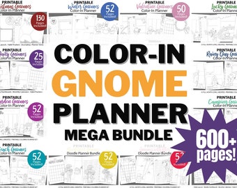Stay Organized and Get Creative: All-in-One Printable Planner Bundle with Adorable Gnome Art and Seasonal Themes, notion templates