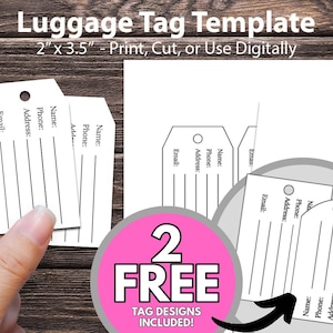 Luggage Tag Template create your own luggage tags for travel printable luggage tags editable luggage tags blank luggage tag + 2 free tag