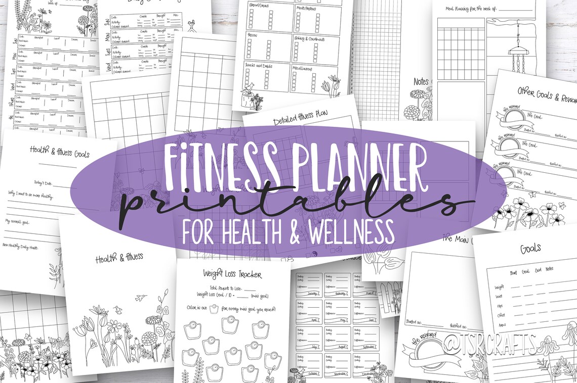 Weight Loss Journal Printables Wellness &amp; Fitness Planner - Etsy