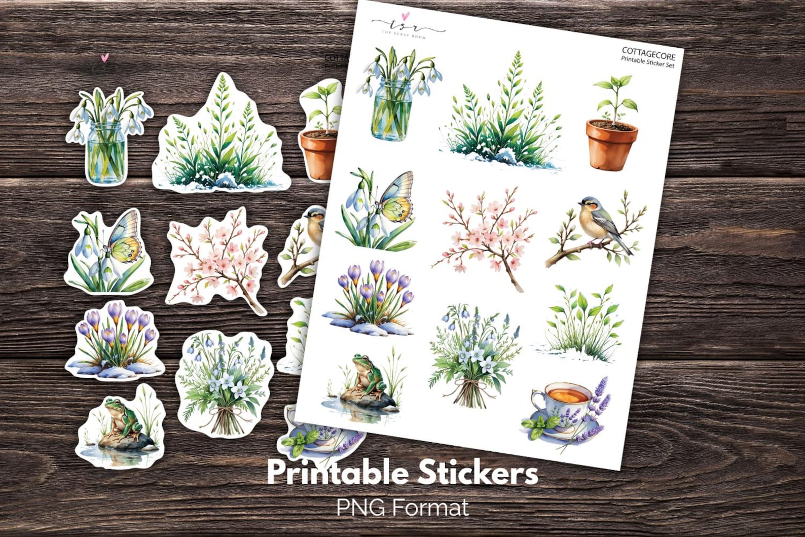 Cottagecore Stickers Printable Junk Journal Ephemera Sticker Bundle ...