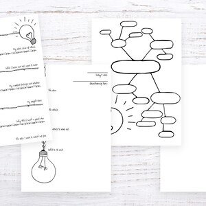 BRAINSTORMING Planner Printables - 8 Page Planner / Journal Inserts Set ...