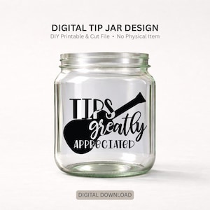Sticker numérique Tip Jar design « Pourboires grandement appréciés » avec guitare parfait pour les musiciens pots de pourboires pour musiciens