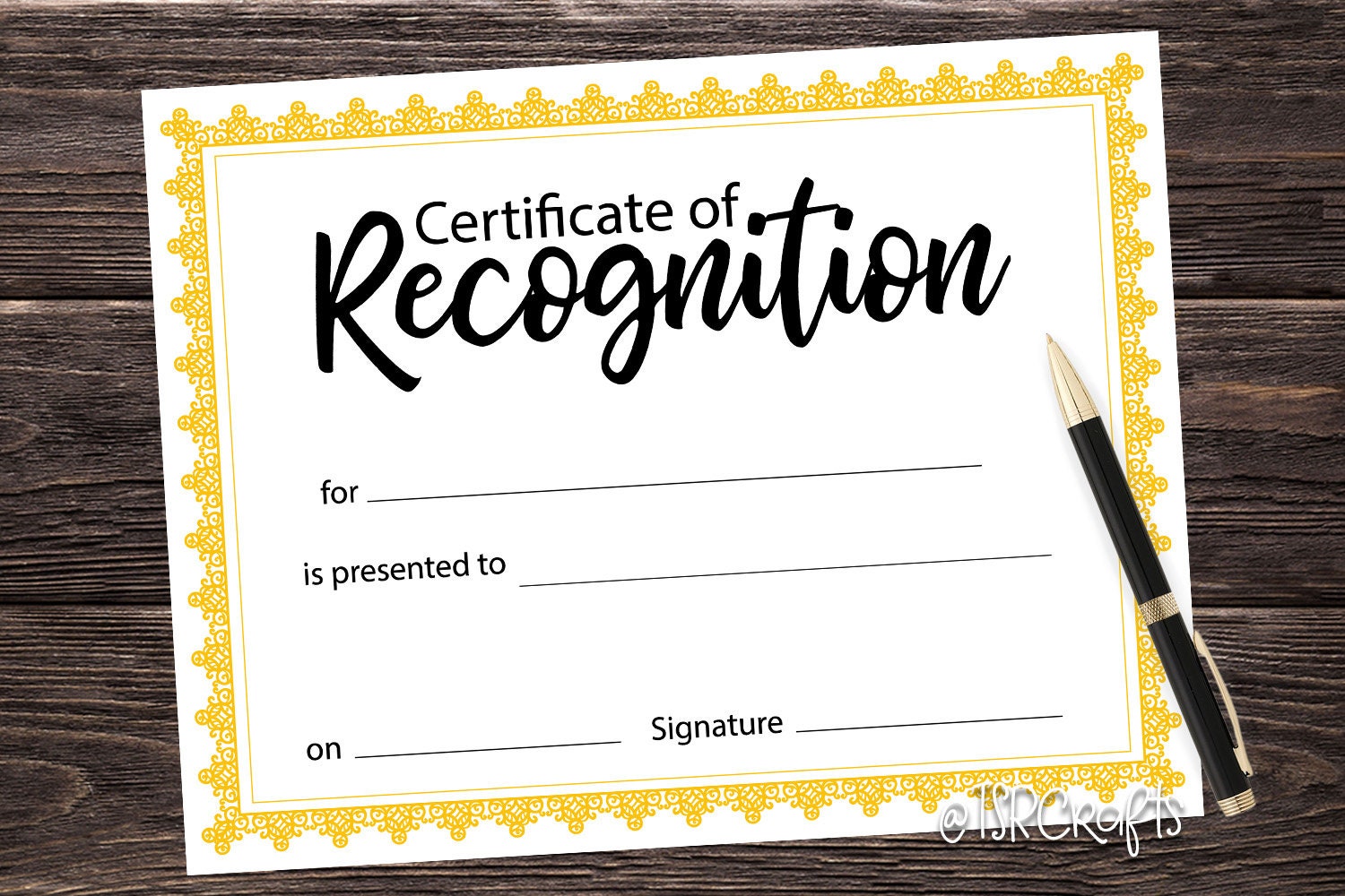 Recognition Certificate Templates Free Printable