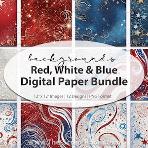Bunt und rot blau digital Papier Pack druckbare Hintergründe Scrapbook Texturen Amerika USA 4