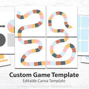 Editable Board Game Template Customizable Game Board Template Canva Template diy game printable game personalized, make a board game