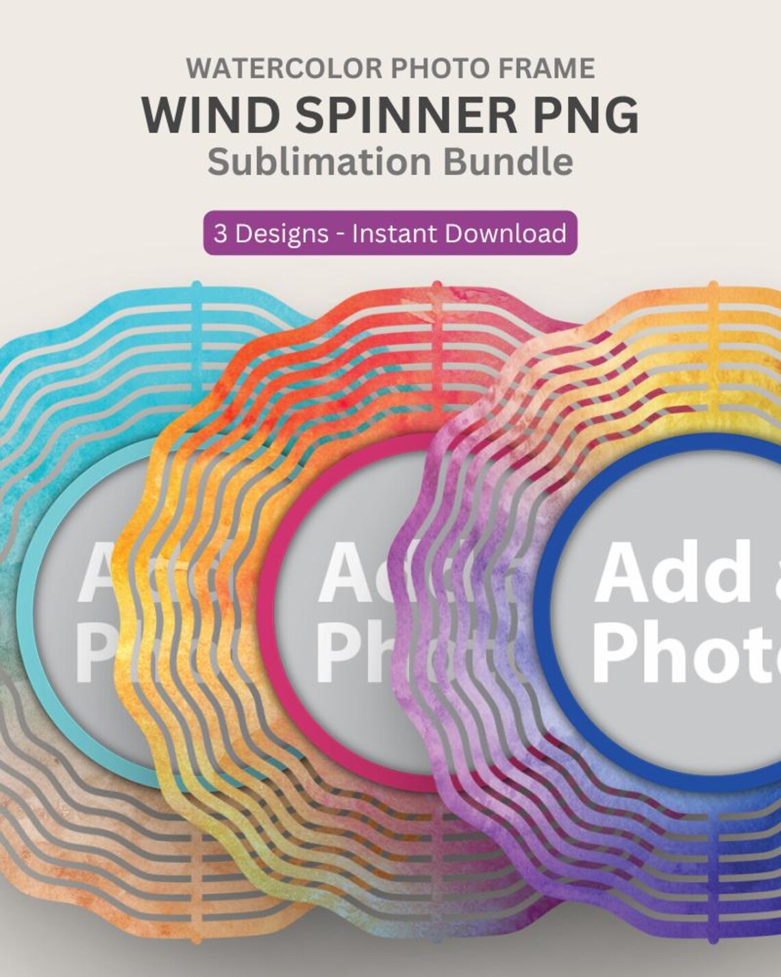 Spinner Sign Frame Photo Frame Wind Spinner Sublimation Designs PNG Hanging Spinner Wind ...