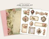 Printable Scrapbook Papers Junk Journal Kit Vintage Ephemera Collage Journal Paper Craft Collection Shabby Victorian