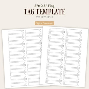 Flag Tag Template Gift Tag Template Banner Tag Template Small Hang Tags Printable Gift Tags DIY Gift Tags Editable Tag Template SVG PDF
