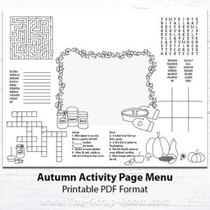 Kids Menu Template Restaurant Menu Template Printable Kids Menu Activity Placemat for Kids Restaurant Templates Kids Activity Menu image 3