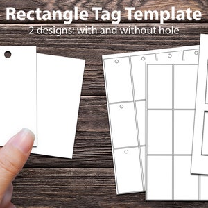 Hang Tag Template  2&quot; x 3.5&quot; Rectangle digital Tag template to create your own diy gift tags  pdf svg eps png formats