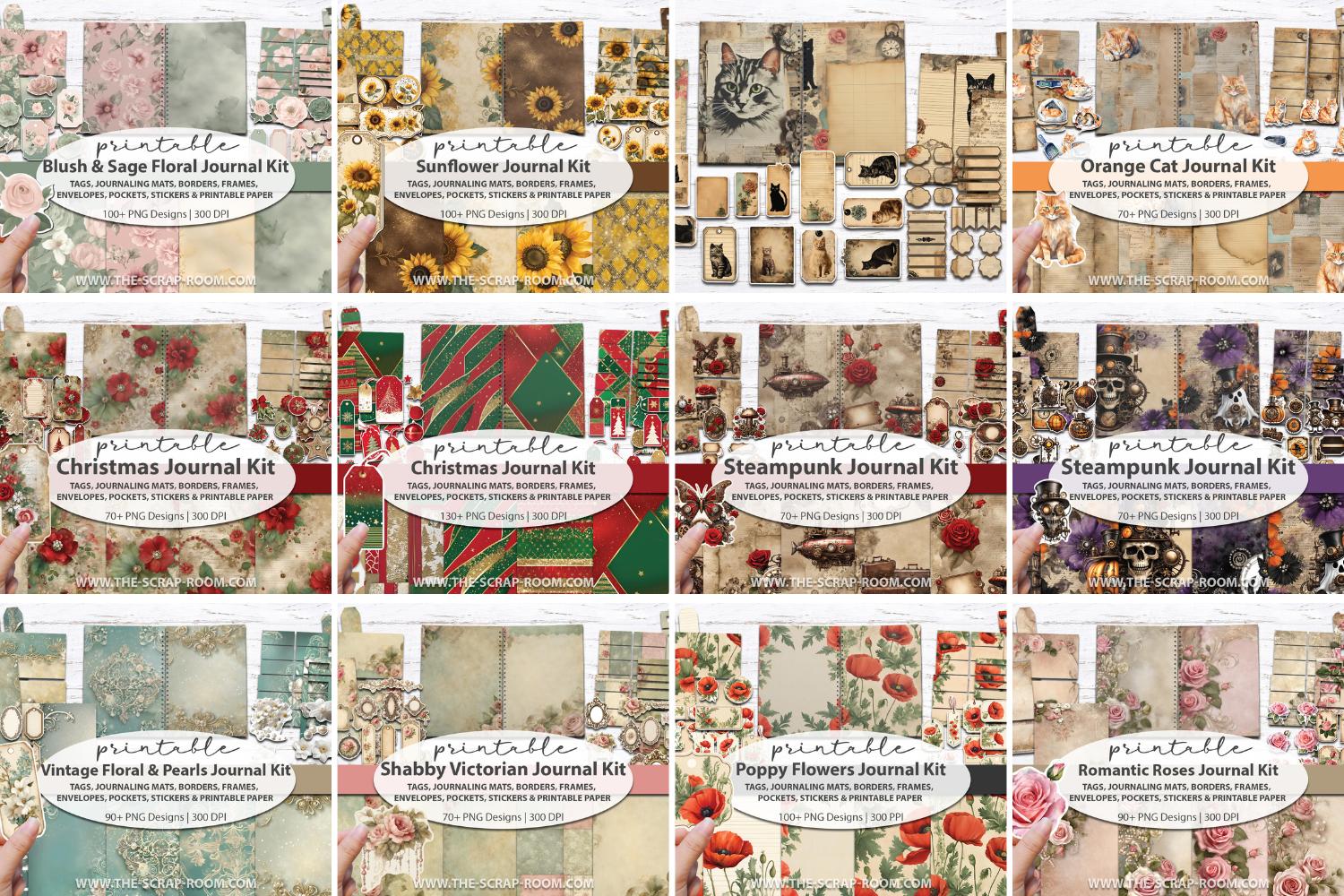 Vintage Library Collection Junk Journal Bundle Printable Ephemera ...
