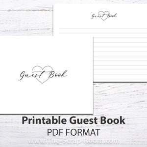 Afdrukbare gastenboek pagina's gastenboek bruiloft gastenboek bruiloft douche familiereünie gedenkteken, begrafenis, platliggend, hart, landschap