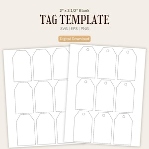 Sjabloon voor cadeaulabels, printbare cadeaulabels, sjabloon voor hanglabels, printbaar blanco bewerkbaar labelsjabloon, productlabels