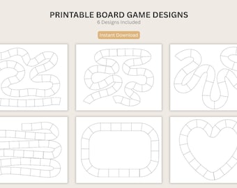 Plantillas de juegos de mesa imprimibles en blanco, diseño de juegos, juegos imprimibles, juegos de bricolaje, kit de juegos, paquete de 2 tableros de juego imprimibles más archivos de corte