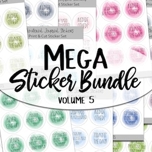 Mega Sticker Bundle 5 - Printable & Digital sticker bundle for scrapbooking, planners, organizers, journals, calendars and more!