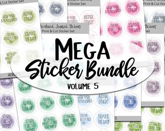 Mega Sticker Bundle 5 - Printable & Digital sticker bundle for scrapbooking, planners, organizers, journals, calendars and more!