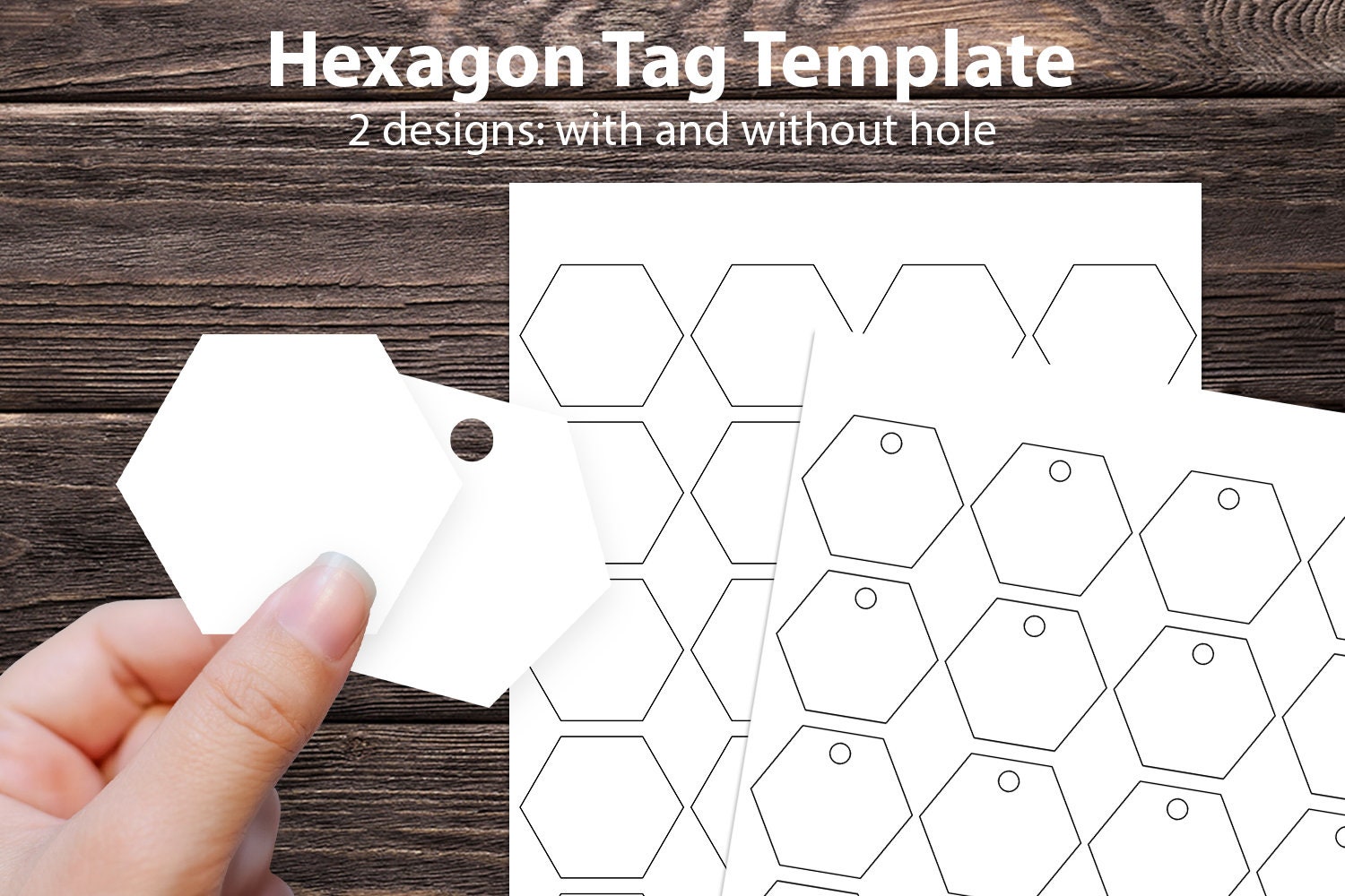 Étiquettes autocollantes personnalisées - Modèle hexagonales