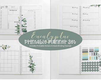 Ultimate Life Planner Bundle - Eucalyptus Planner: 2024 planner, undated planner, planner printable, planner inserts, notion templates