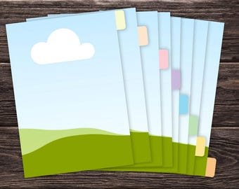 A5 Divider Template 8 tab Digital dividers Print & Cut template editable in Canva