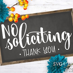 No Soliciting Sign Svg cut file and png clip art set  digital design  instant download graphic