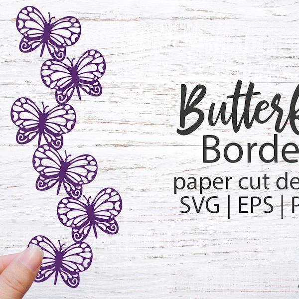 Butterfly Digital Design #23- clip art and paper cut digital design - lacy butterfly border graphic - illustration