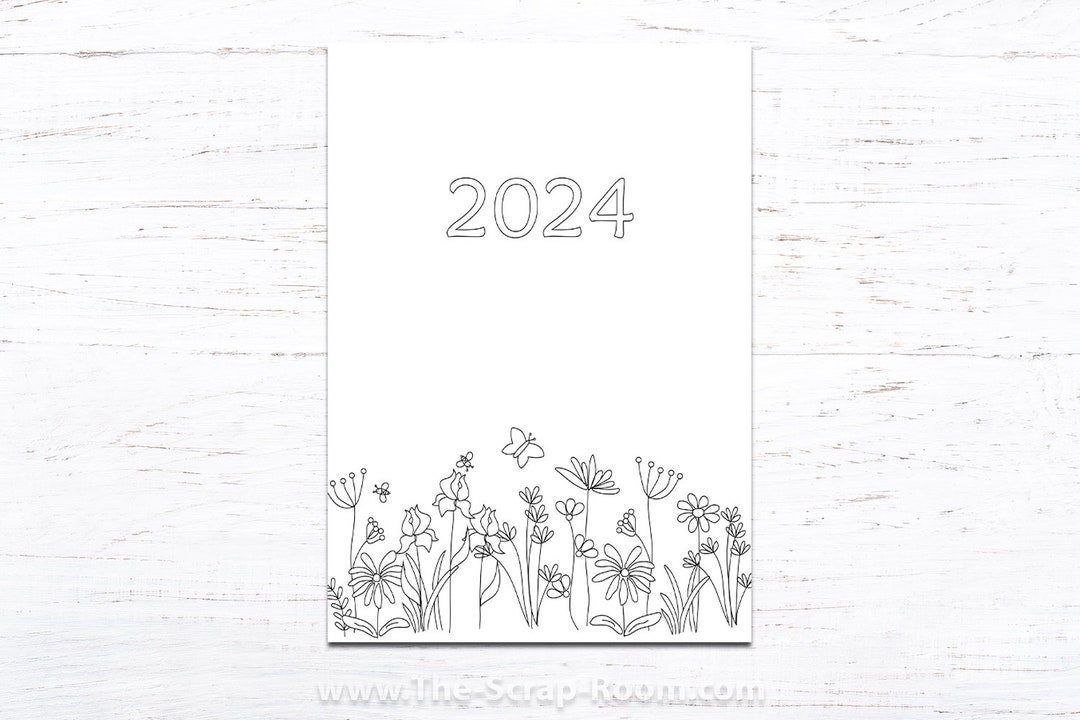 2024 Printable Planner or Journal Cover Page / Insert Floral 2024 Cover