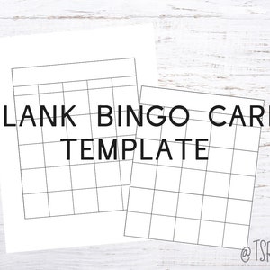 Bingo Printable Game Template  Bingo Template  2 versions included!