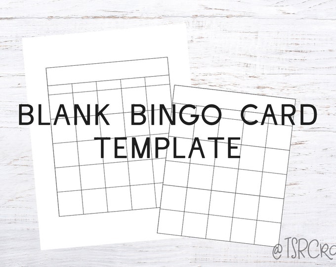 Bingo Printable Game Template Bingo Template 2 Versions - Etsy
