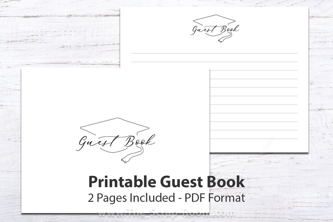 Printable Graduation Guest Book, Guest Book Pages, Graduation Guest Book 2024, School Graduation